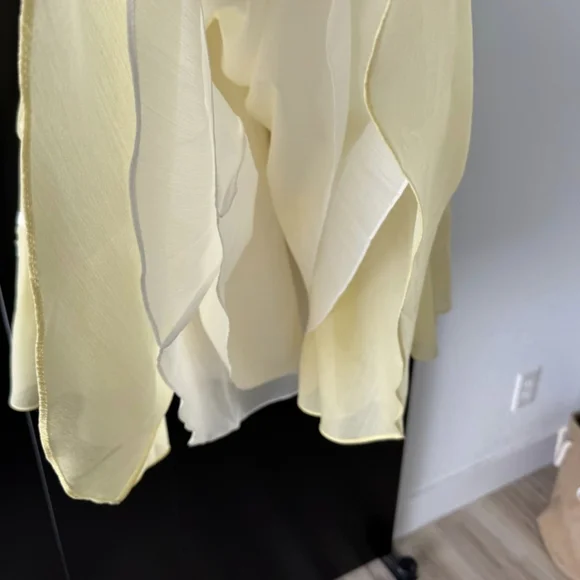 Sherri Hill White and Yellow Skirt Dress - Picture 4 of 6